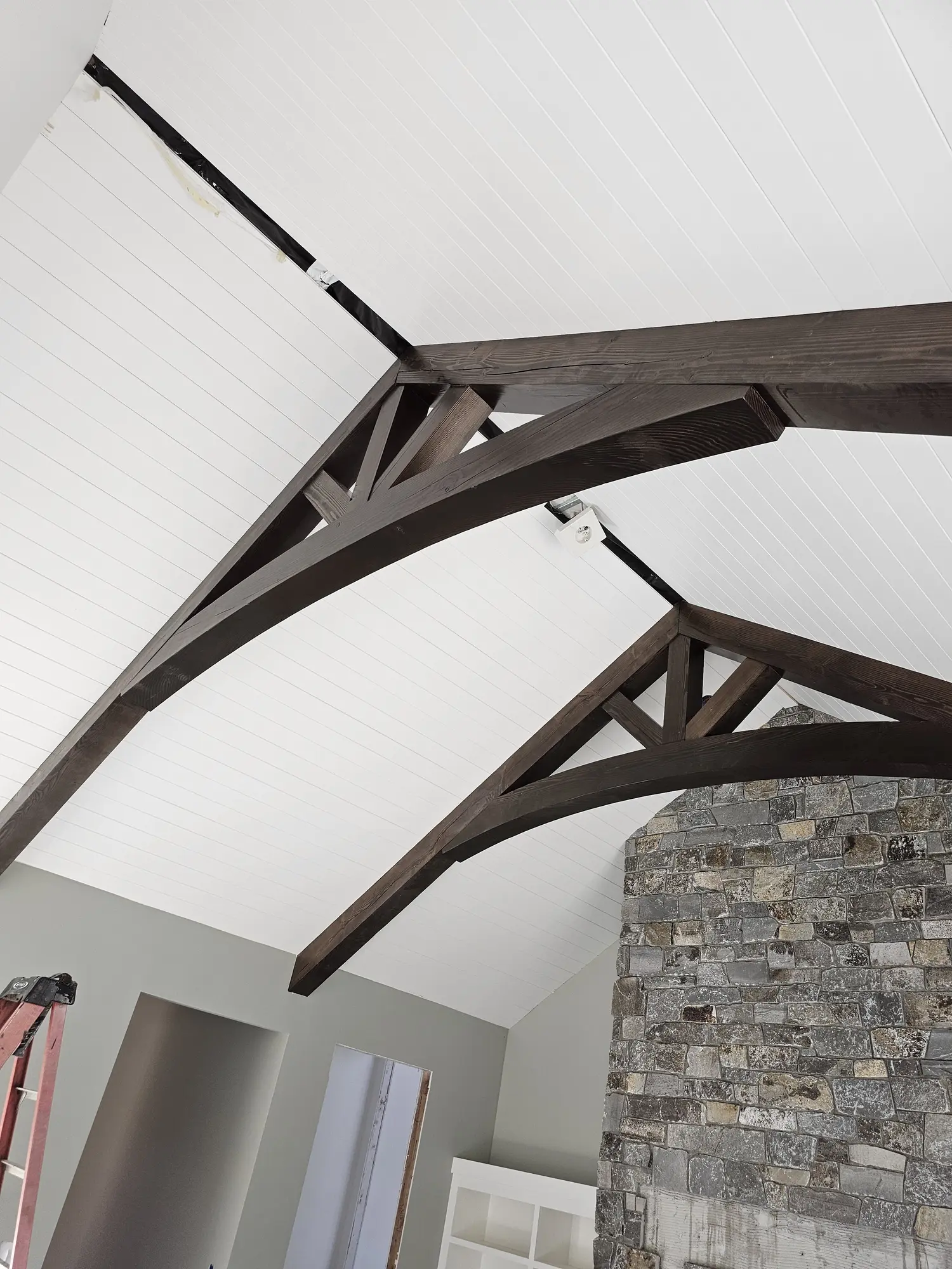 A fireplace built to anchor the room